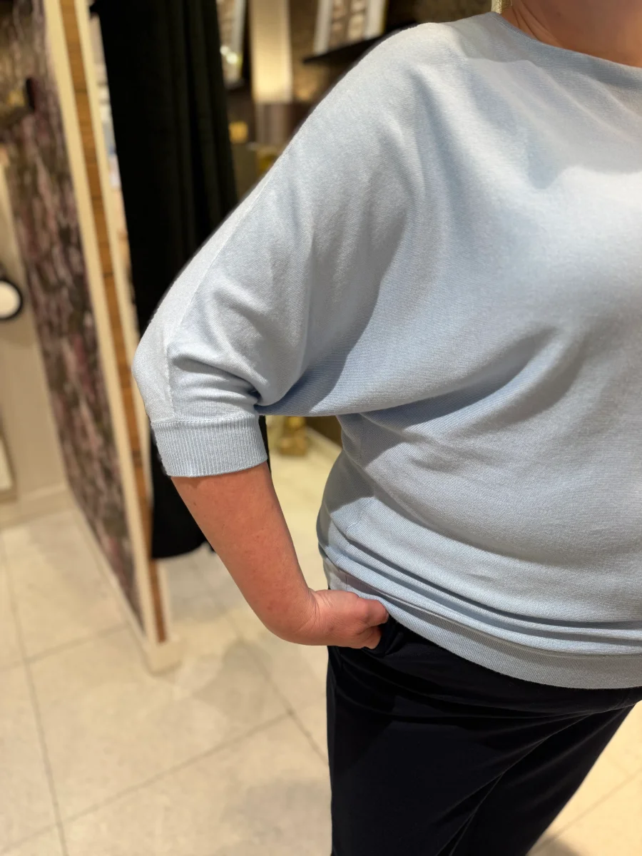 Ljusblå stickad tröja från YESTA A006101 - Bild 6