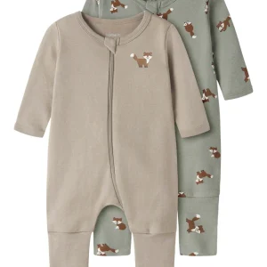 2-pack Pyjamas vikmudd fot/utan fot