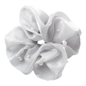 Stor Scrunchie Hårsnodd m. pärlor