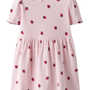 Ribbad Jordgubbe Klänning