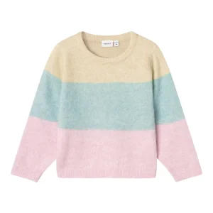 Randig Stickad Tröja