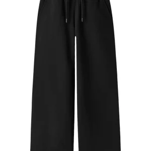 Svart Sweat Byxa Wide