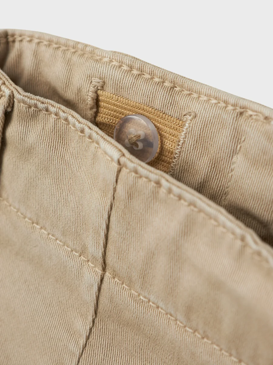 Beige Cargo Byxa med fickor på lår - Bild 6