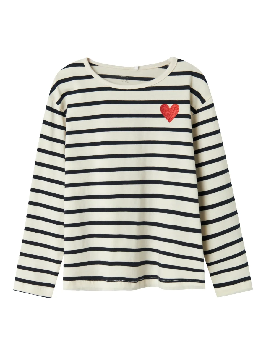 Vit blå Randig topp med hjärta - Bild 2