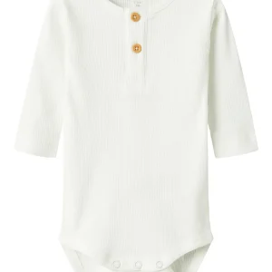 Vit baby body med knappar