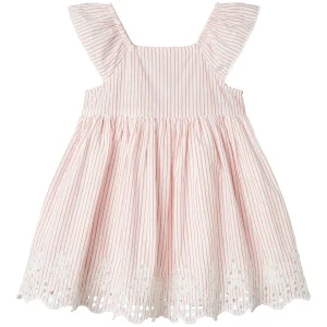 Vit Röd randig klänning