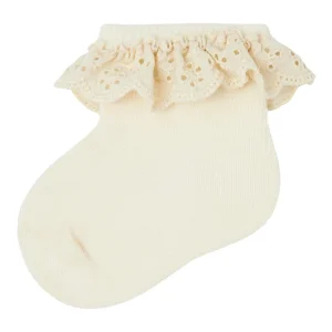 Bebisstrumpa med spets - spetsstrumpa baby