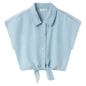 Jeansskjorta med knyte