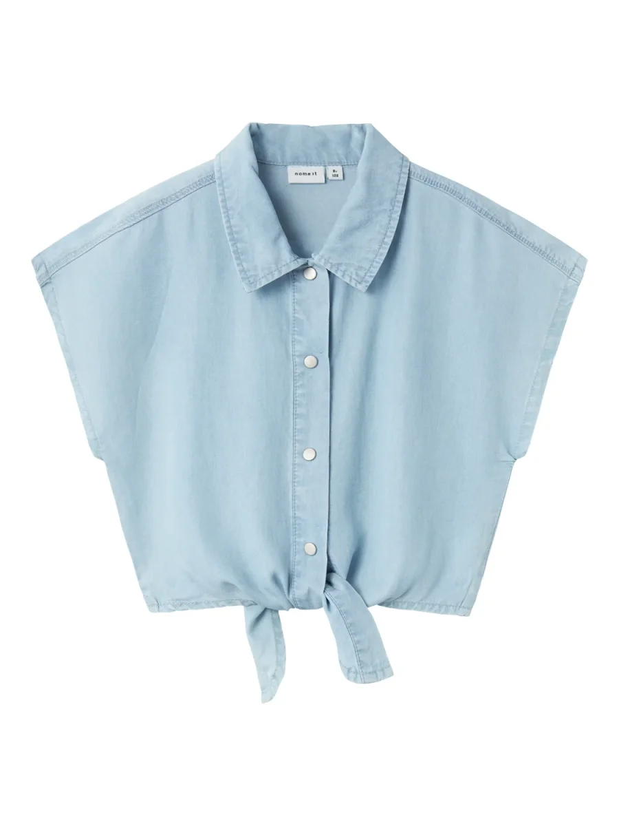 Jeansskjorta med knyte