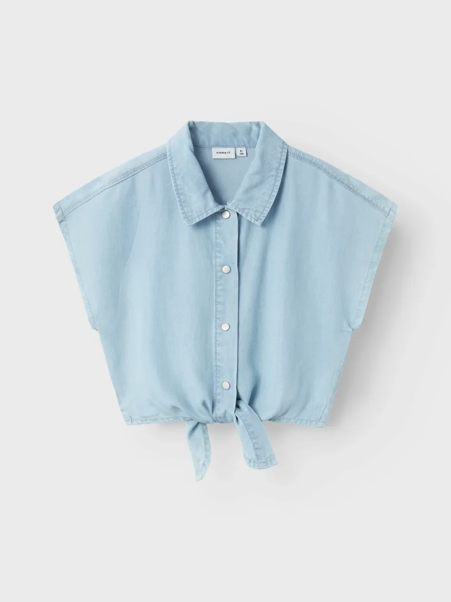 Jeansskjorta med knyte - Bild 3