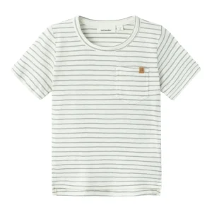 Kortärmad t-shirt i lin och ekologisk bomull