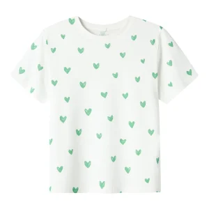 Vit Grön Hjärtan T-shirt