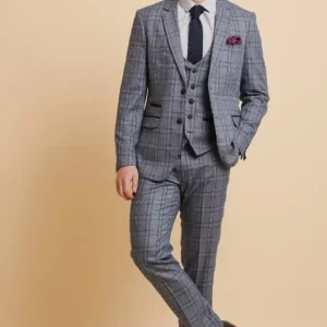 Blått rutigt kostym - Abbott Blue Tweed Check