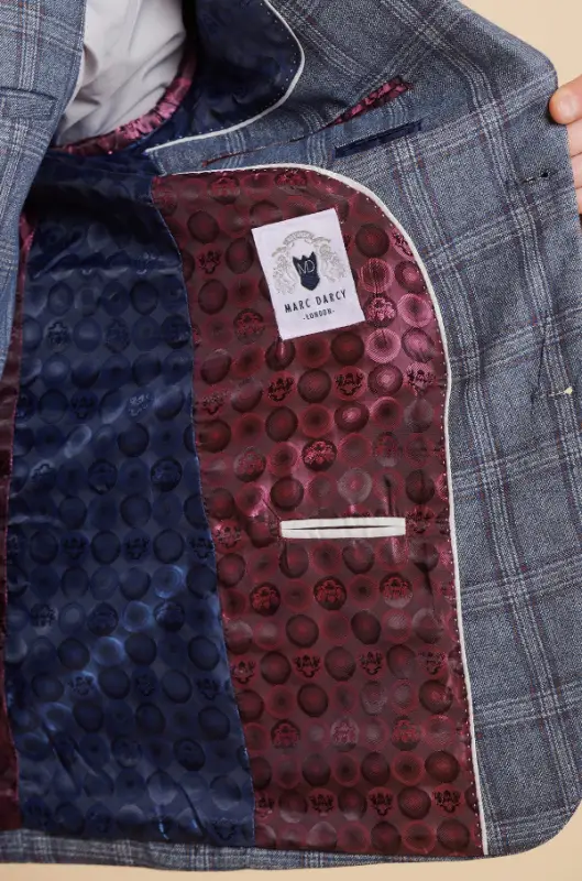 Blått rutigt kostym - Abbott Blue Tweed Check - Bild 7