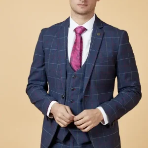 Blått rutigt kostym - Marc Darcy Drake Navy