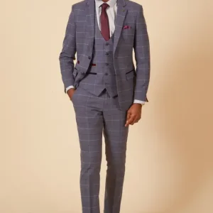 Blått rutigt kostym - Marc Darcy Drake Sky