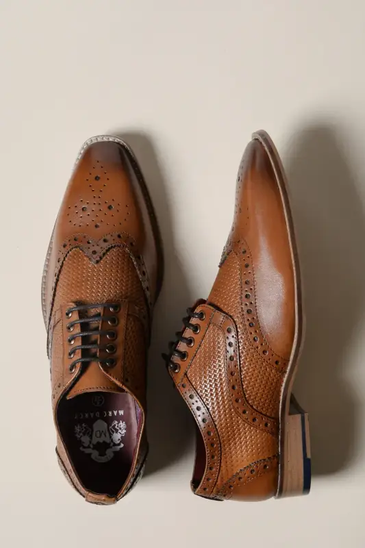 Bruna läderskor, Marc Darcy Brandon, Wingtip brogue - Bild 4