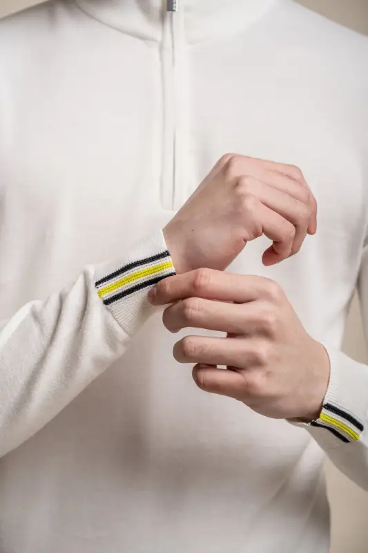 Cavani Avanti Ecru – Pullover Herr med Dragkedja - Bild 5