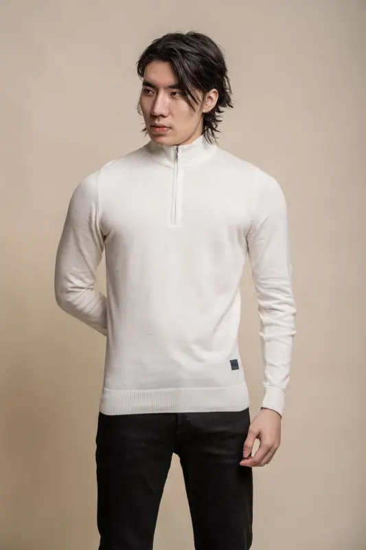 Cavani Avanti Ecru – Pullover Herr med Dragkedja - Bild 2