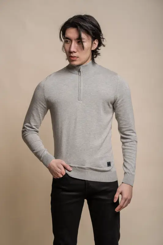 Cavani Avanti Grå – Pullover Herr med Dragkedja