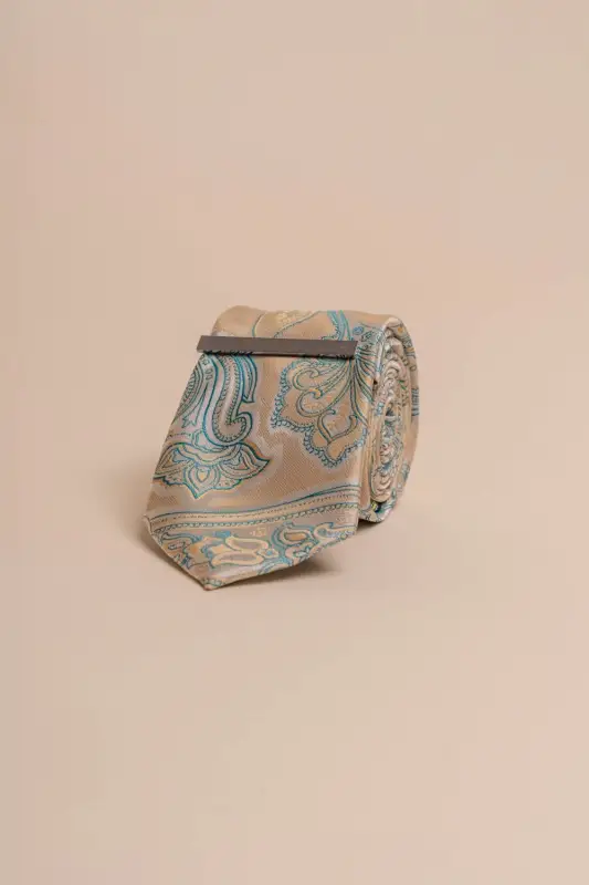 Cavani - Beige Paisley Slipsset