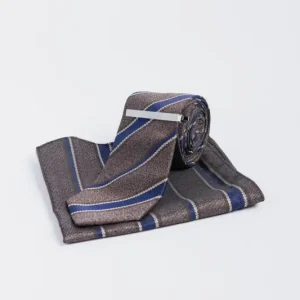 Cavani - Brun Randig Slipsuppsättning