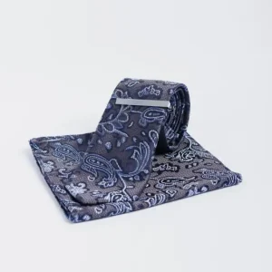 Cavani - Grå Navy Paisley Slips set