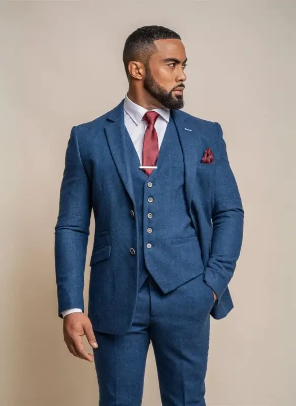 Cavani - Kavaj Tweed Orson Blå