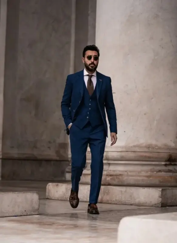 Cavani - Kavaj Tweed Orson Blå - Bild 5