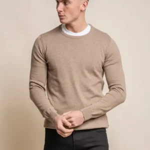 Cavani KN101 Beige – Stickad tröja för herr