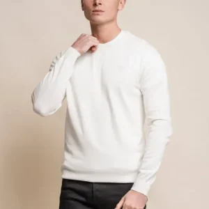 Cavani KN101 Ecru – Stickad tröja för herr