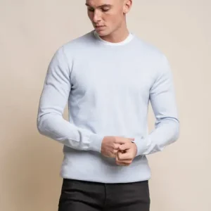 Cavani KN101 Himmelblå – Stickad tröja för herr