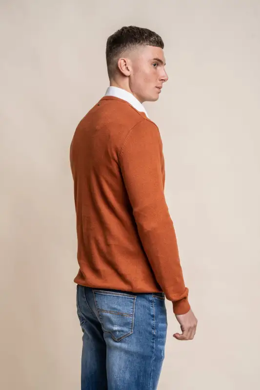 Cavani KN101 Rostbrun – Stickad tröja för herr - Bild 4