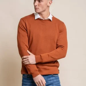 Cavani KN101 Rostbrun – Stickad tröja för herr