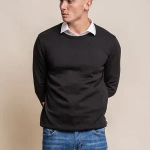 Cavani KN101 Svart – Stickad tröja för herr