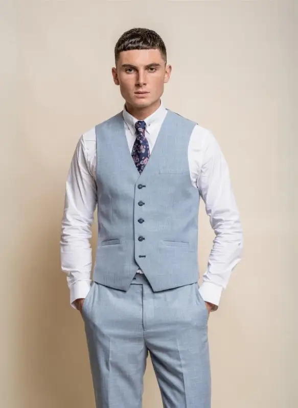 Cavani - Väst Miami Himmelblå Slim Fit