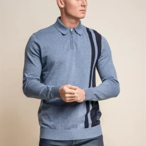 Diablo Flygvapenblå – Pullover Herr med Dragkedja – Cavani