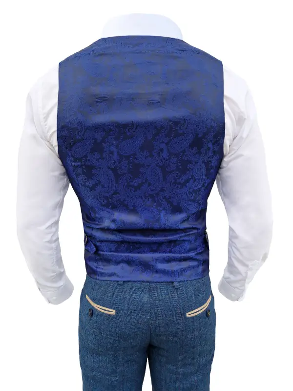 Dion blå fiskbenskostym i tre delar - Bild 8