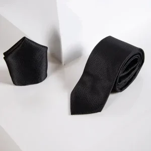 Gentlemens set Iconic Black slips med näsduk | Marc Darcy