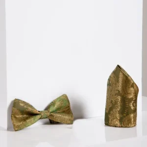 Gentlemens set Tan Paisley flugslips med bröstnäsduk | Marc Darcy