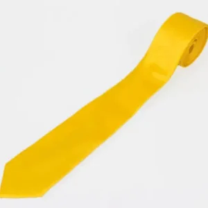 Gul Slips & Näsduk med Slipsklämma | Cavani