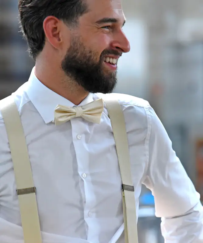 Hängslen Gentleman’s elfenbensvit resår - Bild 5