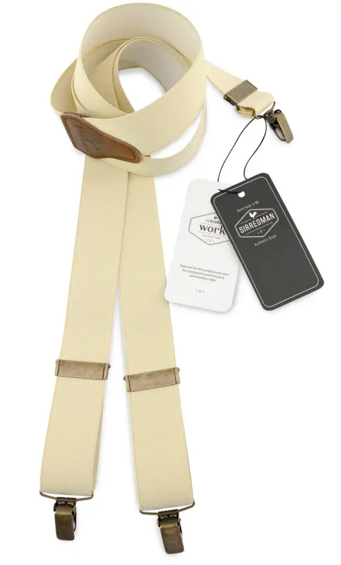 Hängslen Gentleman’s elfenbensvit resår - Bild 2