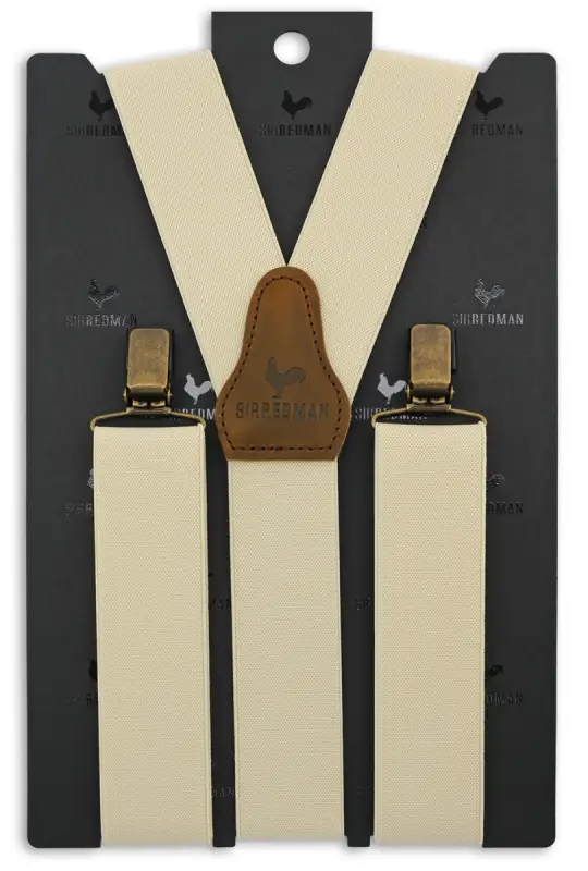 Hängslen Gentleman’s elfenbensvit resår - Bild 3