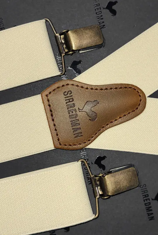 Hängslen Gentleman’s elfenbensvit resår - Bild 4