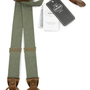 Hängslen Gentleman’s grön denim