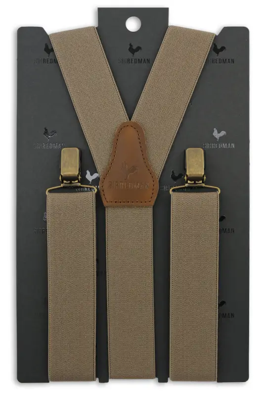 Hängslen Gentleman’s taupe resår - Bild 3