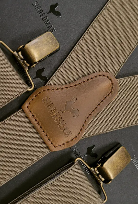 Hängslen Gentleman’s taupe resår - Bild 5