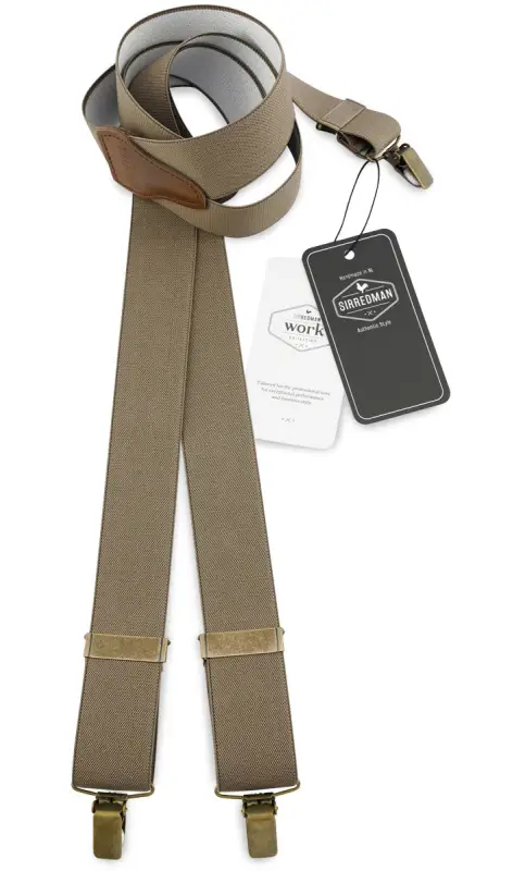 Hängslen Gentleman’s taupe resår