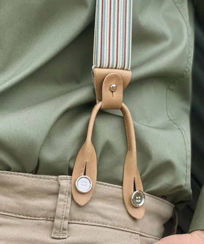 Hängslen set lösa knappar försilvrade - Bild 2